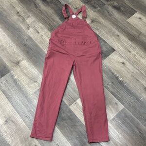 The Nines By Hatch Maternity Cotton Twill Overalls in “Deco Rose”, Sz 10, GUC